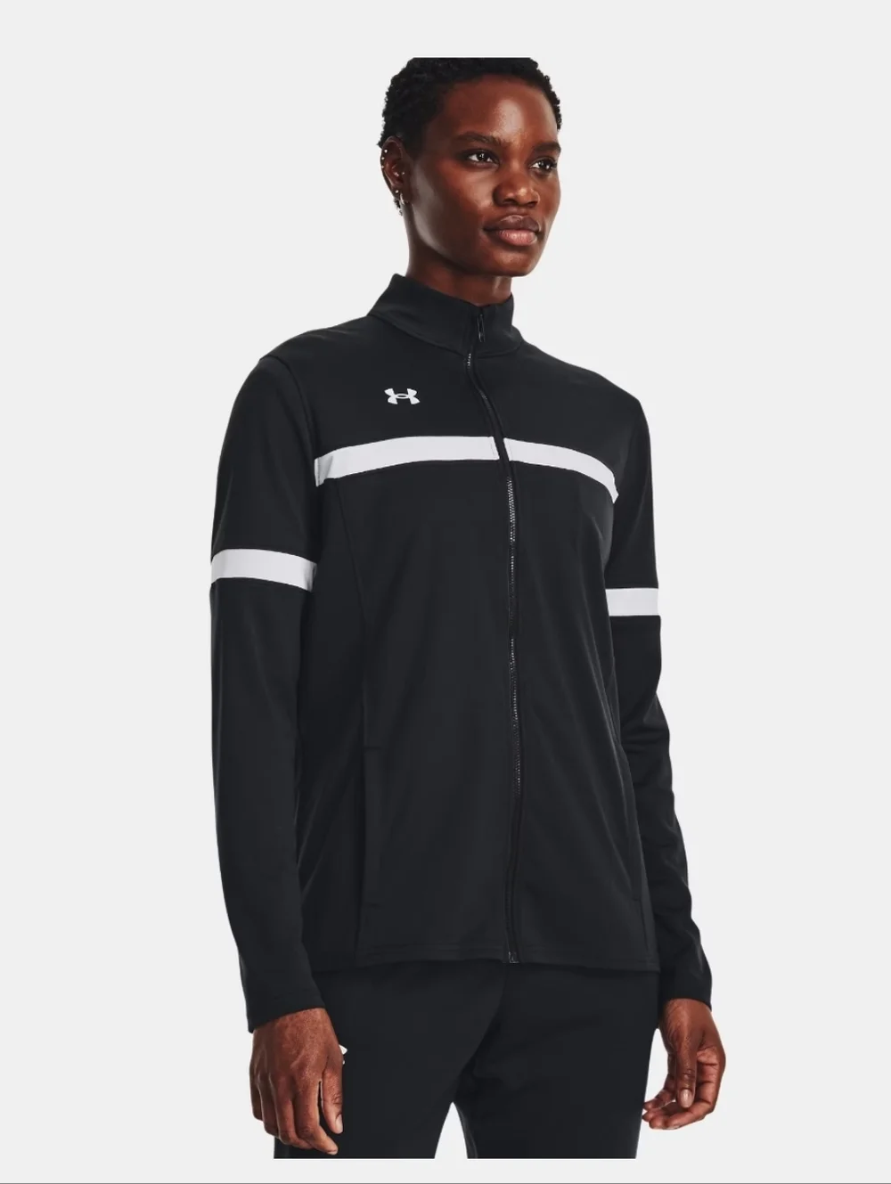 Under Armour Black and White Women's Full-Zip Training Jacket L